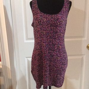 Multicolored Leopard print T-Shirt Dress